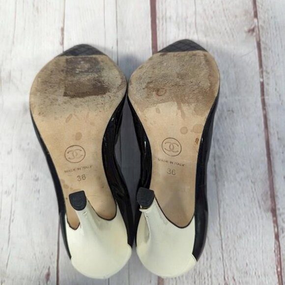 Chanel Scrunch Two Tone Pump sz 36 - Picture 8 of 10